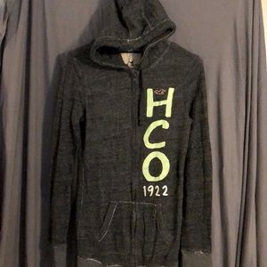 Hollister gray zip up long hoodie sz medium NWT